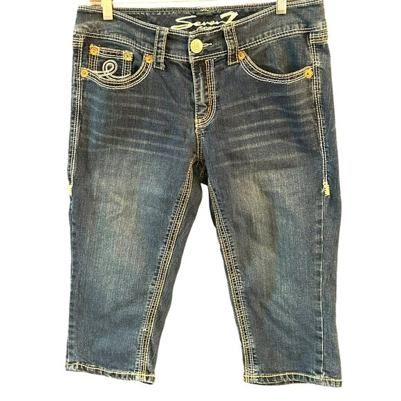 Vintage Y2K Style Seven7 Women's Denim Capri Jeans Size 10 On Trend Summer - Picture 1 of 6